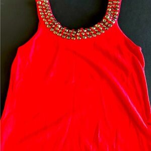 Cyrus Sweater Tank Top, L, Bright Red, Rivets at neckline, NWOT
